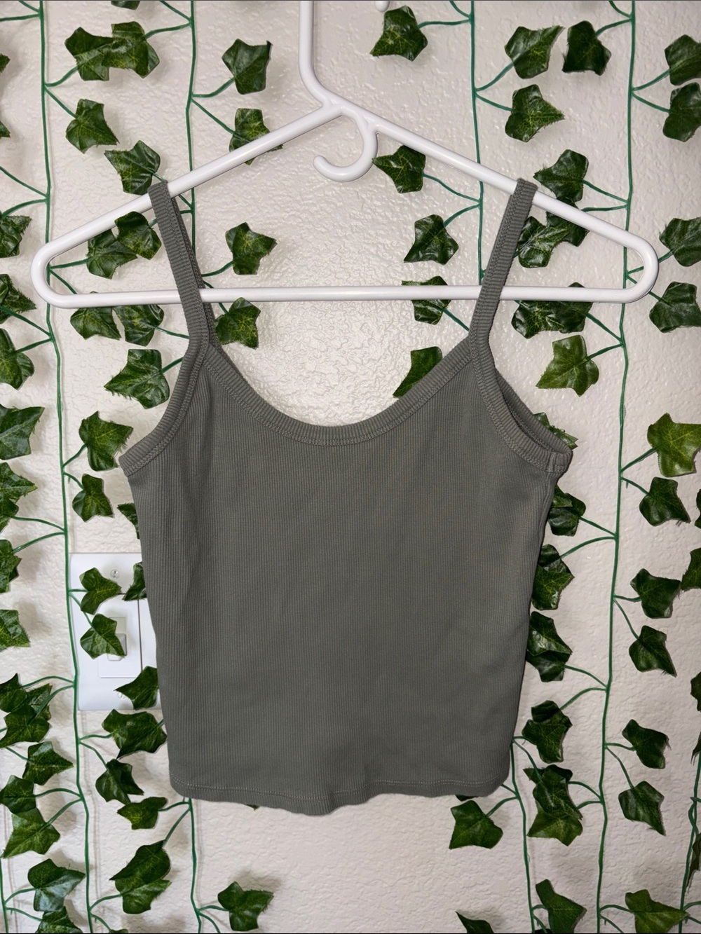Streetwear Society Ribbed Olive Green Camisole